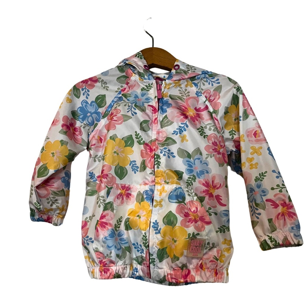 Floral Hooded Rain Shell Jacket